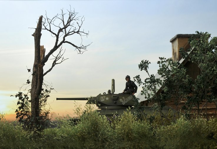 T-34 Tank at Sunrise