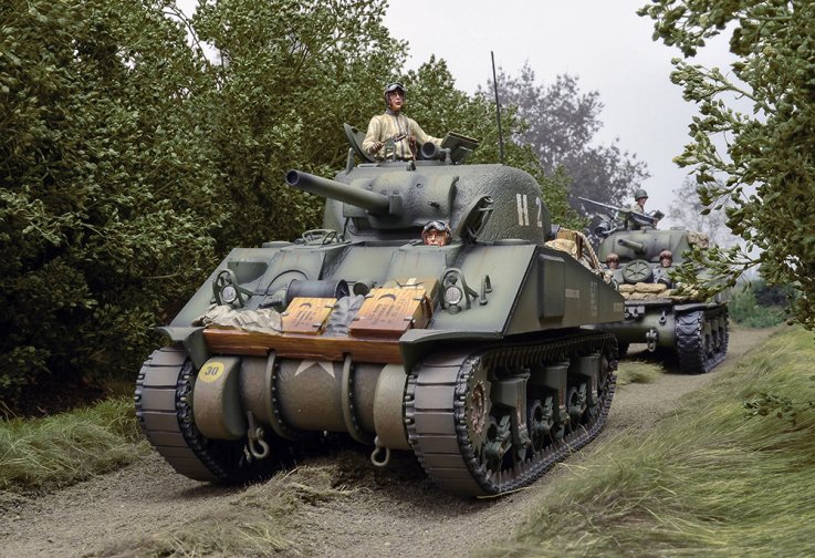 M4 Tanks Amongst the Hedgerows