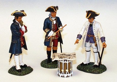 General Montcalm with 2 Senior Officers & Map on Drum