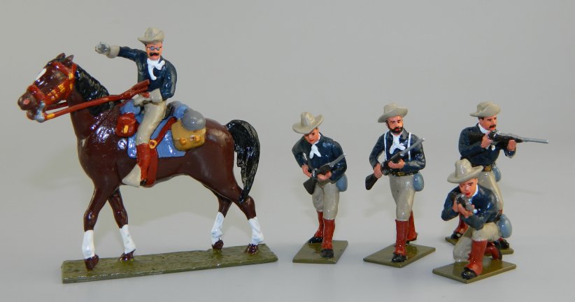 Teddy Roosevelt & Four Rough Riders