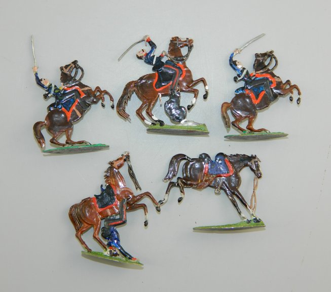 Four Mounted Soldiers & One Horse