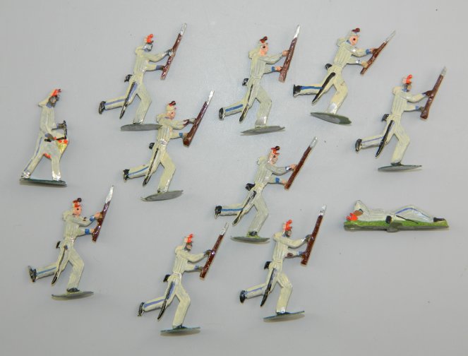 French Soldiers Charging with Drum Major & Wounded