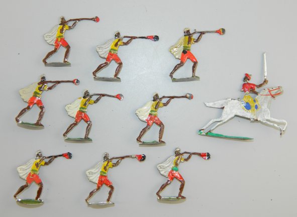 Mounted Officer and Nine Abyssinian Riflemen Firing, 1890
