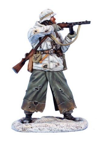 German Winter Soldier Firing PPSH41