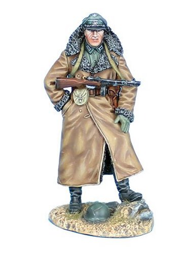 German Hauptmann in Russian Fur Lined Greatcoat
