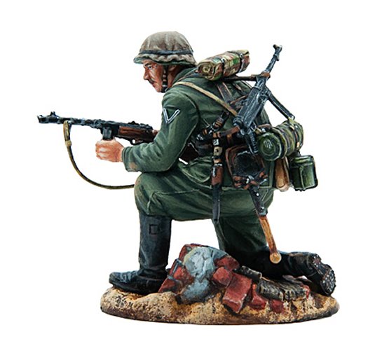 German Kneeling with Captured PPSH41