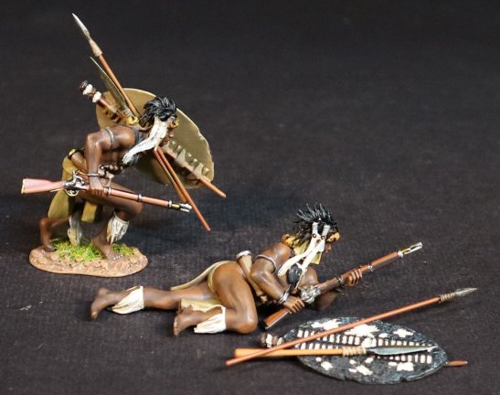 Zulu Warriors with Muskets, inGobamakhosi Regiment