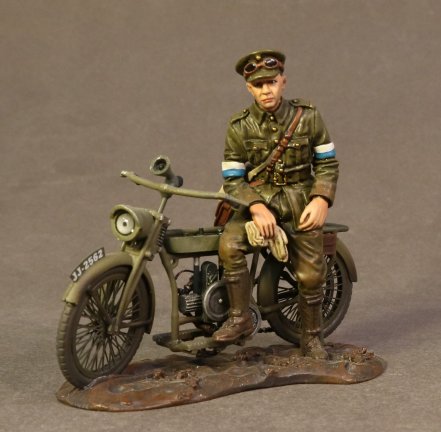 Despatch Rider on Motorbike, Royal Engineers Signal Service (RESS)