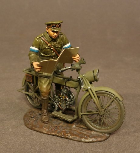 Despatch Rider on Motorbike, Royal Engineers Signal Service (RESS)