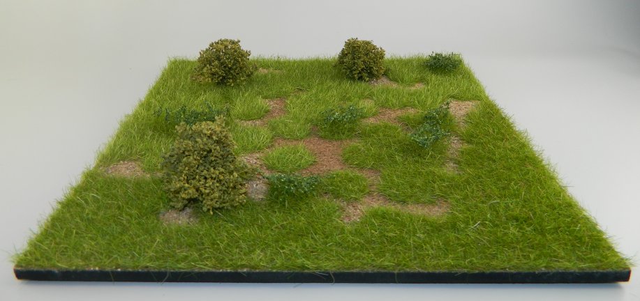 12" x 12" Grass Field with Low Bushes Scenic Base