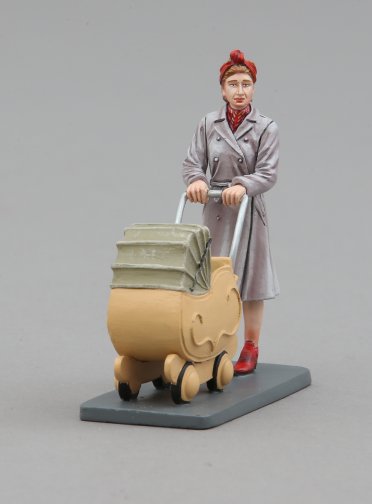 Lady with Pram on Grey Base