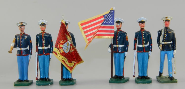 US Marine Color Guard with Bugler & Officer
