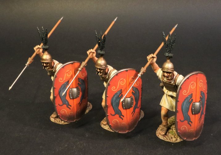 Three Hastati with Red Shield, Roman Army of the Mid-Republic