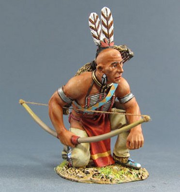 Sioux Warrior Kneeling with Bow