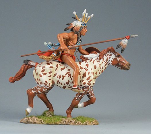 Sioux Warrior Charging with Spear