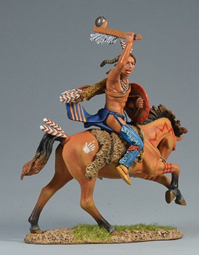 Sioux Warrior Charging with Hammer
