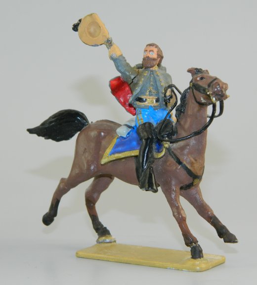 Mounted Confederate Soldier Waving Hat