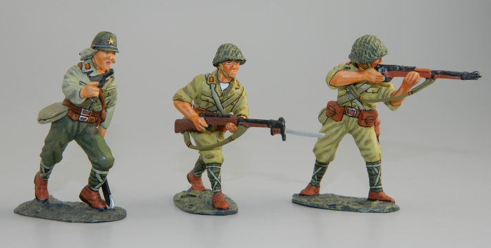 "BANZAI" Japanese Officer & 2 Men