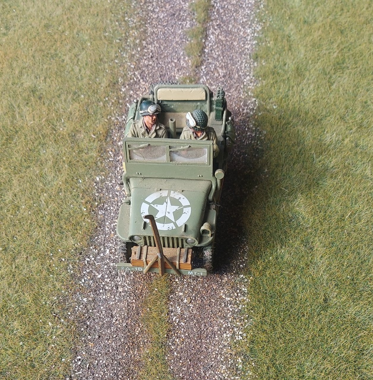 Short Grass Mat with Dirt Tracks