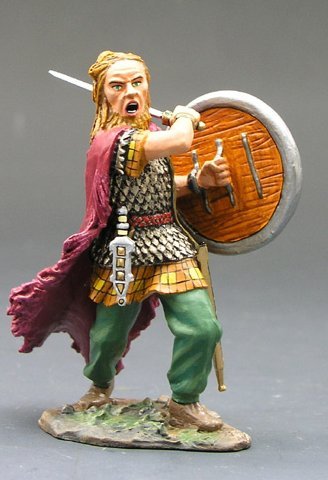 Slashing Warrior with Shield