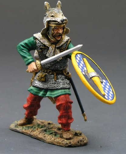 Stepping Warrior with Sword and Shield