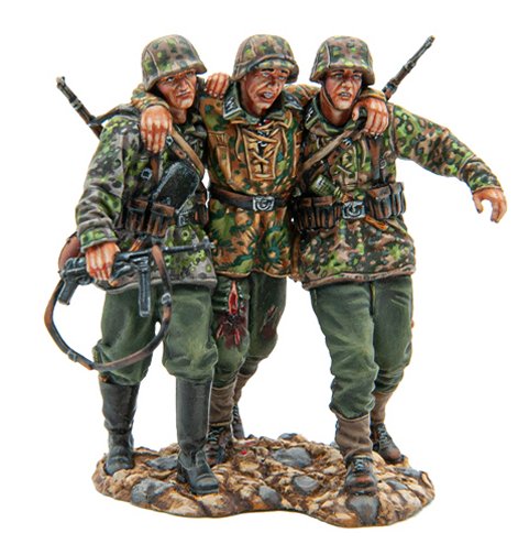German Waffen SS Pz Grenadier Assisting Wounded Vignette