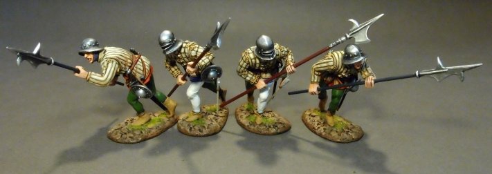 Four Lancastrian Billmen, The Battle of Bosworth Field, 1485