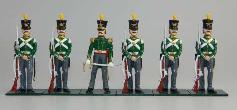 U. S. Marines, 1833 - Sergeant, Officer & 4 Privates