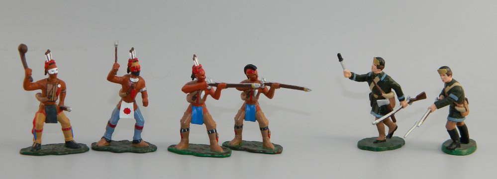 2 Rogers Rangers & 4 Woodland Indians