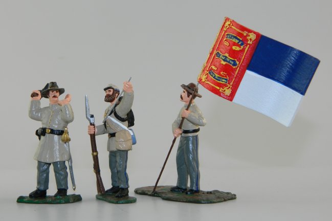 Two Civil War Soldiers & Flagbearer