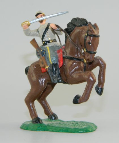 Mounted Confederate Soldier on Rearing Horse with Sword