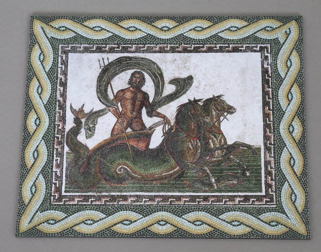 Large Mosaic Mat with Poseidon