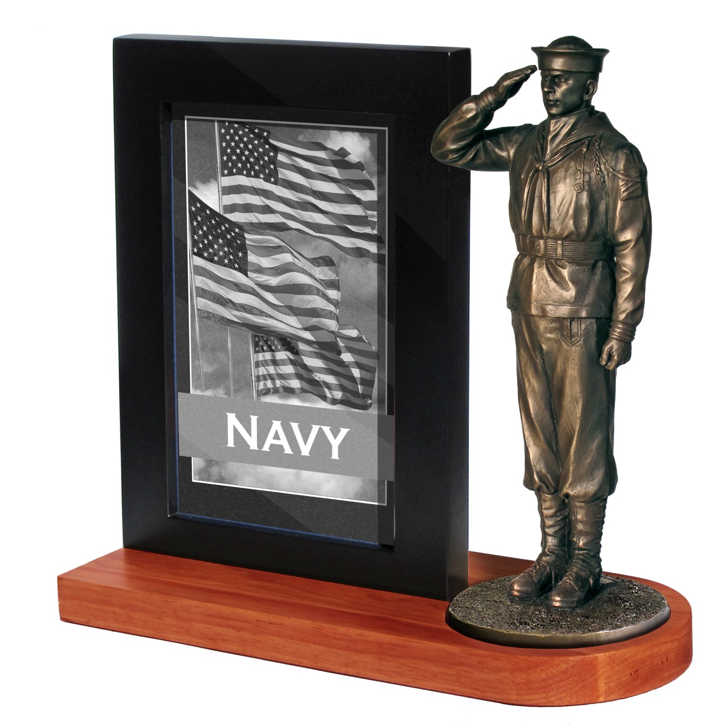 Navy Salute with Photo frame and Wood base