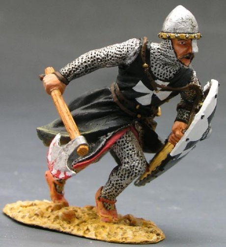 Charging Knight with Axe & Shield