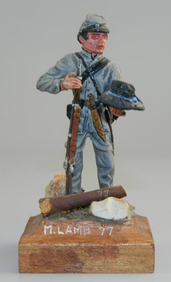 Confederate Soldier Holding Hat