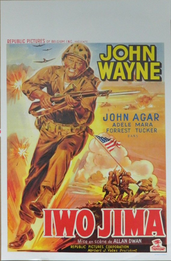 "Sands of Iwo Jima" Belgium Movie Poster Featuring John Wayne