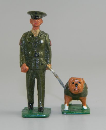 "Chesty" Bull Dog Mascot w/Handler in Dress Greens