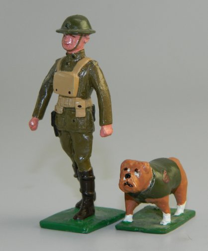 WWI Marine Handler & Marine Bulldog Mascot "Chesty"
