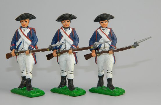 3rd Massachusetts Regiment - 3 Privates Advancing At the Ready
