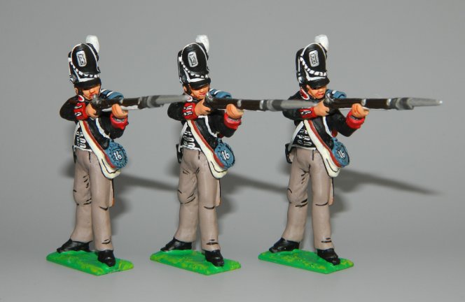 2AW40 16th US Infantry #2, 1812 - Three Privates Standing Firing