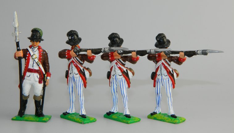 6th Continental Regiment - Officer & 3 Firing