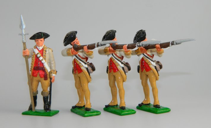18th Continental Infantry Regiment - Sergeant w/Pike and Three Firing