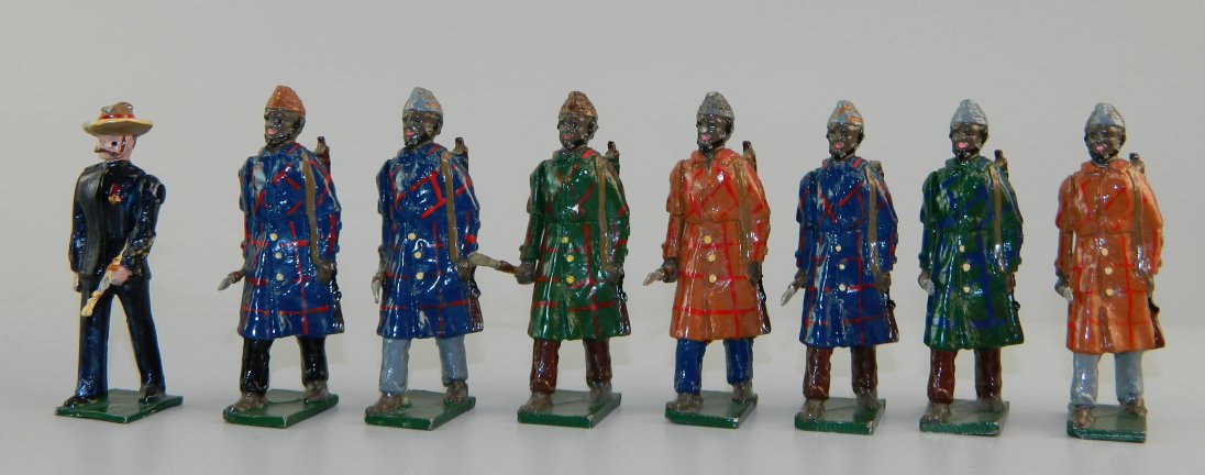 Officer & Seven African Soldiers with Spears