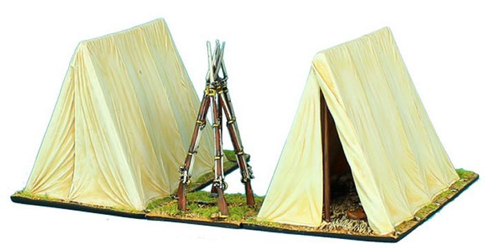 Napoleonic Open Tent, Closed Tent and Musket Stand