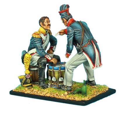 Voltigeur and Fusilier Playing Cards on a Drum