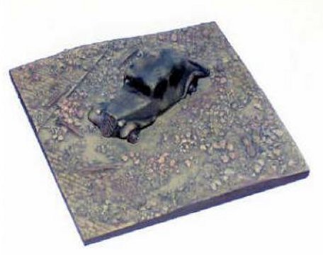 Base with Burnt Out Car Diorama
