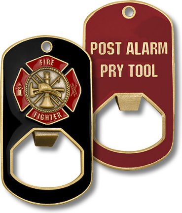 Fire Fighter Bottle Opening Dog Tag