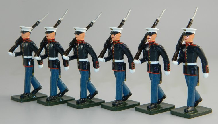US Marines Marching in Dress Blues
