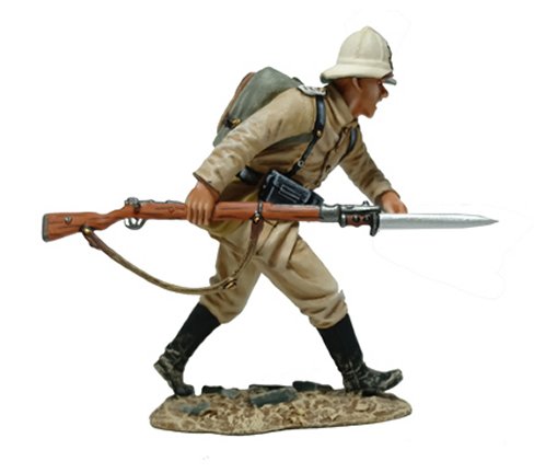 German Soldier Running with Rifle
