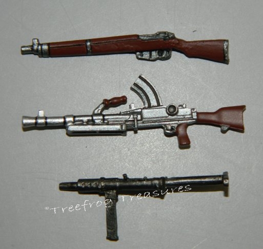 “Bren” Gun, Lee Enfield .303 and basic “Sten” Gun